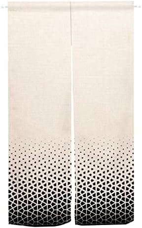 Leowefowa Japanese Noren Curtain with Abstract Geometric Patterns