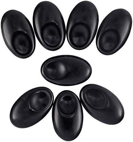 SUNYIK Natural Hand Carved Thumb Worry Stone Black Obsidian