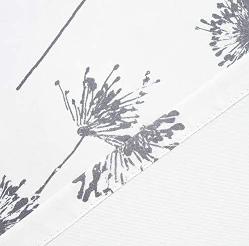 DriftAway Dandelion Floral Door Curtain 25x72 with Header Gray