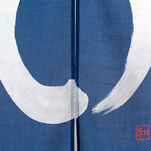 EDOYA Japanese Doorway Curtain Noren Tapestry En Indigo Blue
