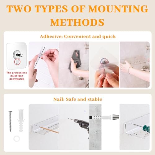 8 Pack Floating Shelves Clear Acrylic Wall Mount Storage Rack