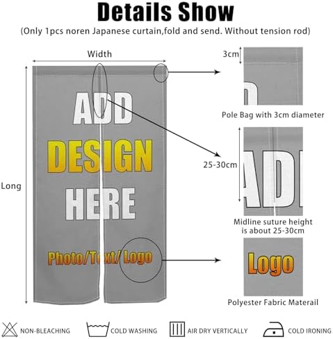 Customizable Japanese Noren Door Curtain Panel Decor
