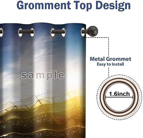 Jekeno Great Wave Blackout Curtains 2 Panels Set