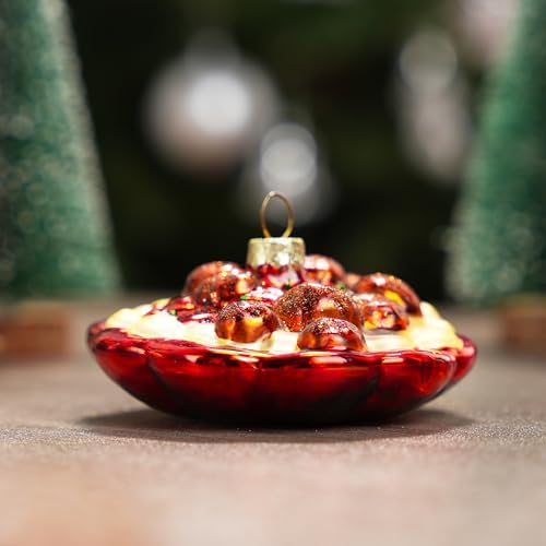 Joiedomi Christmas Meatball Spaghetti Glass Ornament
