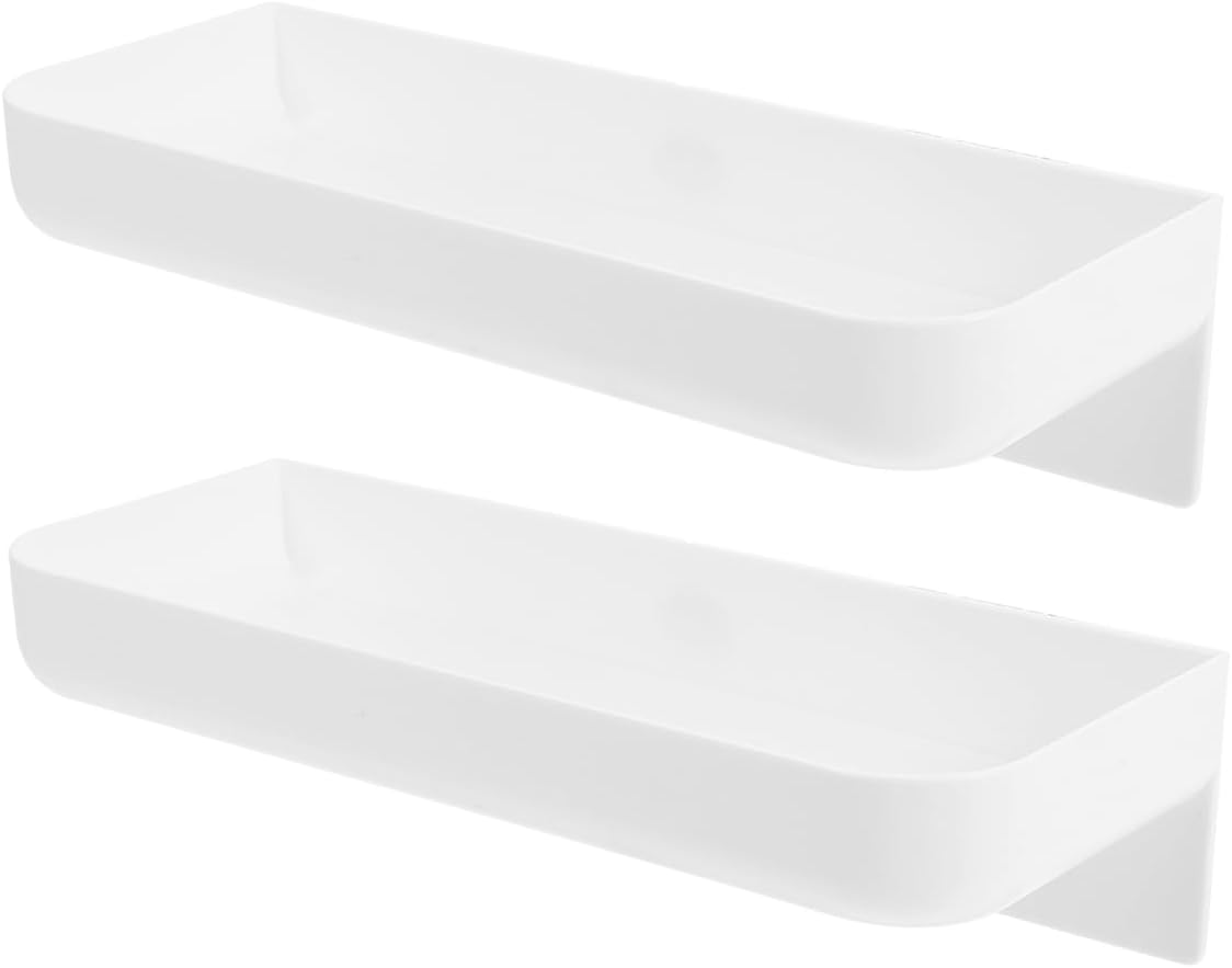 2pcs White Floating Shelves Wall Mounted Organizer Storage