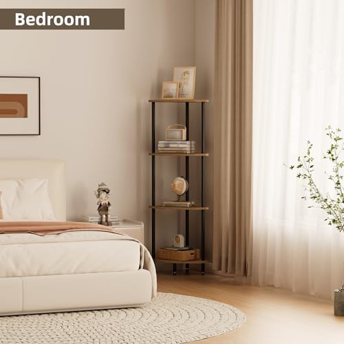 4 Tier Corner Shelf Bookcase Plant Stand
