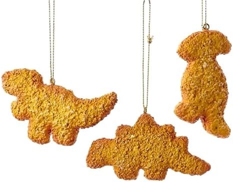 The Bridge Collection Dino Chicken Nuggets Christmas Ornaments Set of 3