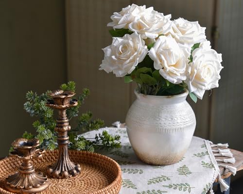 Quoowiit Farmhouse Vase with Distressed Finish
