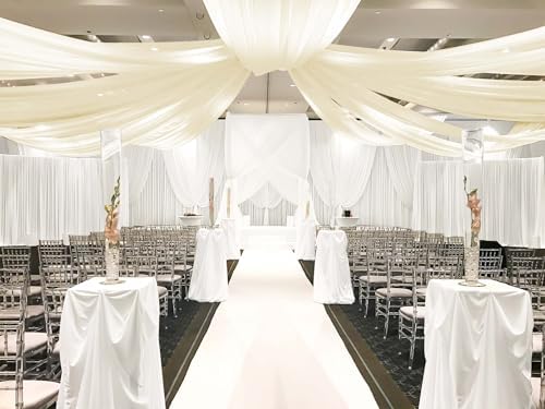 6 Panels Ivory Ceiling Drapes for Wedding