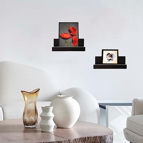 Z Metnal Small Floating Shelves 8x55 Inch 2 Pcs Black