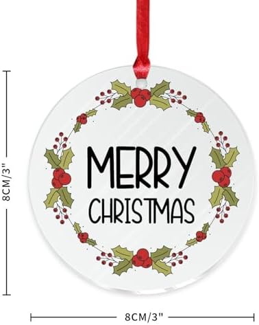 3 Inch Clear Acrylic Christmas Ornaments 2023 Hanging Decor