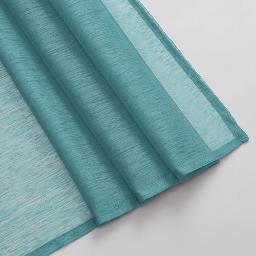 DONREN Teal Window Scarf for Curtain Panels