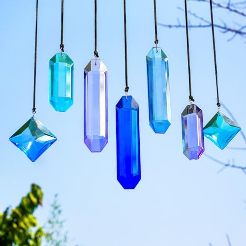 7 Pack Crystal Ornaments for Christmas Tree and Window