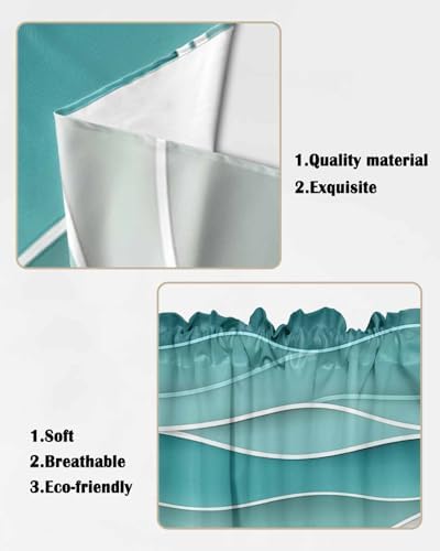 Turquoise Ocean Wave Swag Valance 72 x 45
