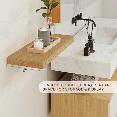 Fun Memories 36 Inch Floating Shelf Set of 2 Oak