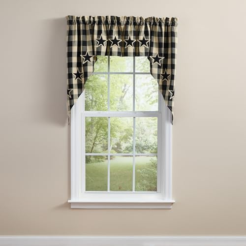 Park Designs Wicklow Star Black Swags Pair 72 x 36