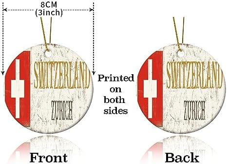 Switzerland Zurich Ceramic Christmas Ornament 3 Inch