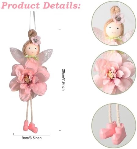 GIHOO Spring Flower Angel Doll Hanging Ornament 5pcs 78inch