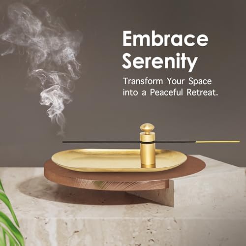 Brass Incense Holder with Tray Set for Meditation