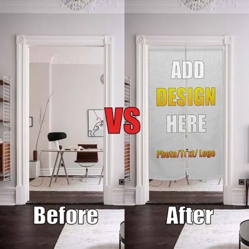 Customizable Double Sided Doorway Curtain with Picture 34x60 Inch