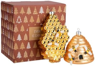 Every Day is Christmas Glass Blown Ornaments Set of 2