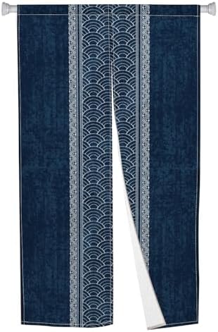 Royal Blue Noren Doorway Curtain with Split Design