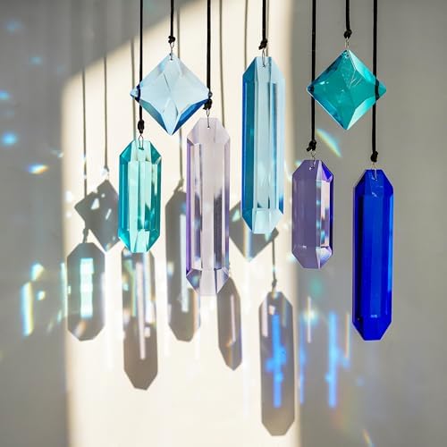 7 Pack Crystal Ornaments for Christmas Tree and Window