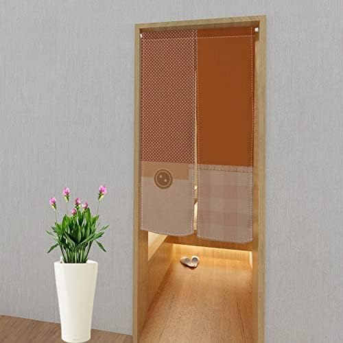Leowefowa Japanese Noren Door Curtain with Plaid Print