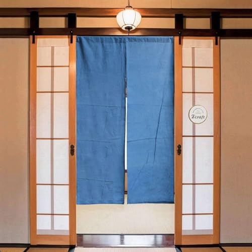 Hand Dyed Japanese Noren Curtain Blue 275x59in