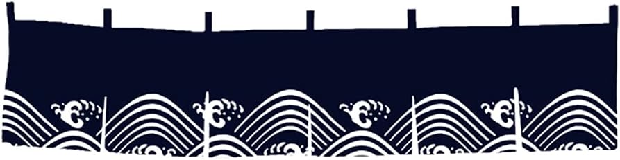 Sea Wave Doorway Noren Curtain Panel 40x140cm