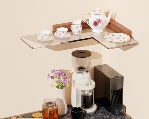 Solid Wood Acrylic Floating Shelves for Home Decor