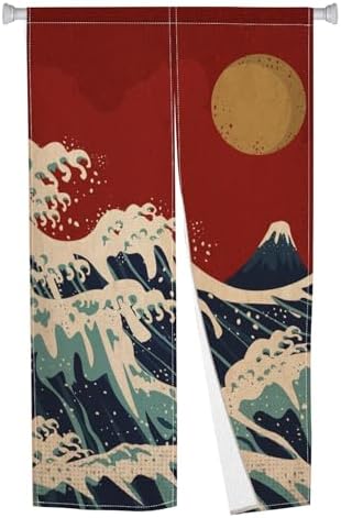 Noren Japanese Door Curtain with Sun Print
