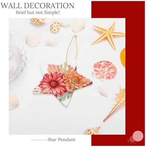 Christmas Flower Star Ceramic Hanging Ornament