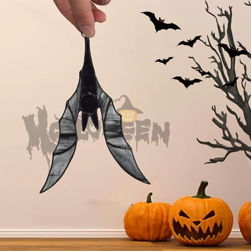 Velasyart Bat Stained Glass Window Hanging