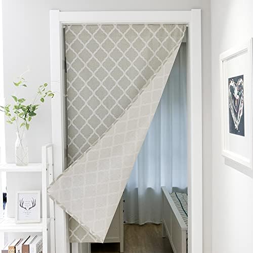 Huamengoo Geometric Door Curtain Panel 1 Piece Green Rhombus