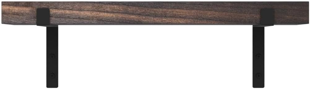 Rustic Wood Floating Shelves Dark Brown Set of 4