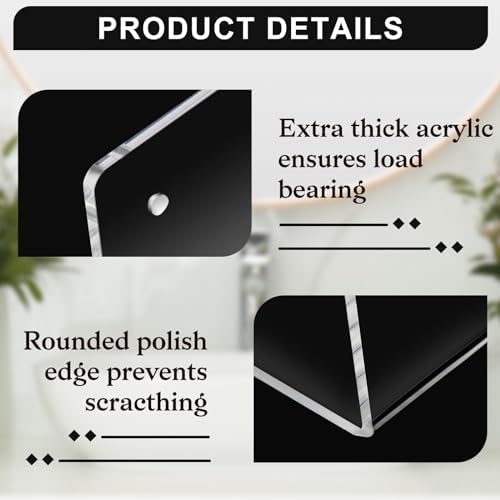 Wenqik Clear Acrylic Floating Shelves 6x6 Inch 12 Pack