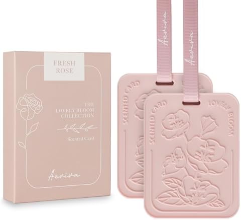 Aeviva 2 Pack Fresh Rose Scented Sachets for Car and Home Use