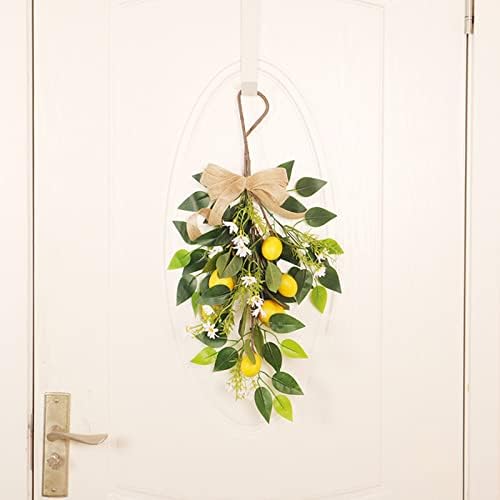 236in Artificial Lemon Daisy Swag with Bow