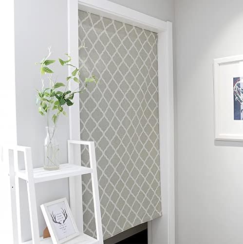 Huamengoo Geometric Door Curtain Panel 1 Piece Green Rhombus