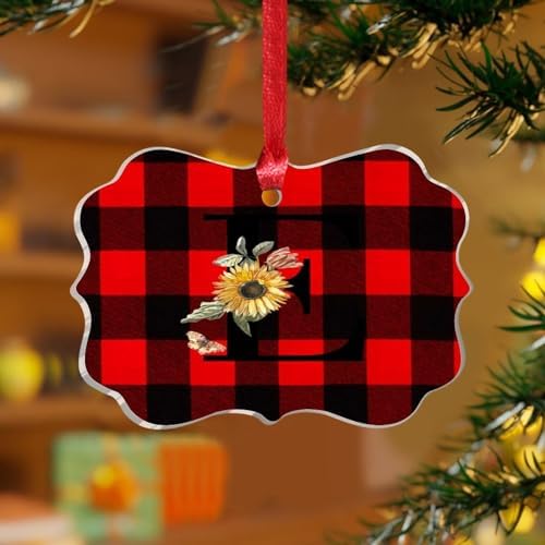 2023 Acrylic Christmas Ornament Black Monogram E