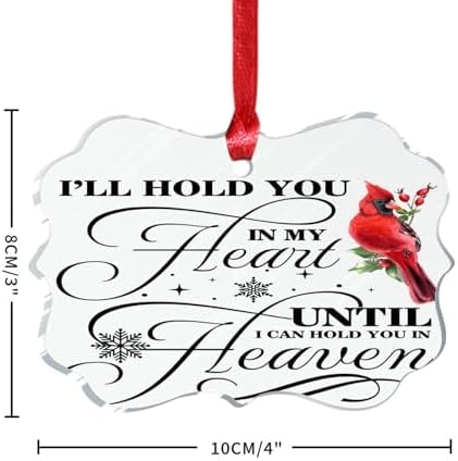 Premium Acrylic Christmas Ornament 2023 Heart Memorial Decor Bauble