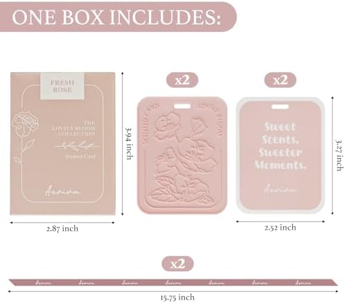 Aeviva 2 Pack Fresh Rose Scented Sachets for Car and Home Use