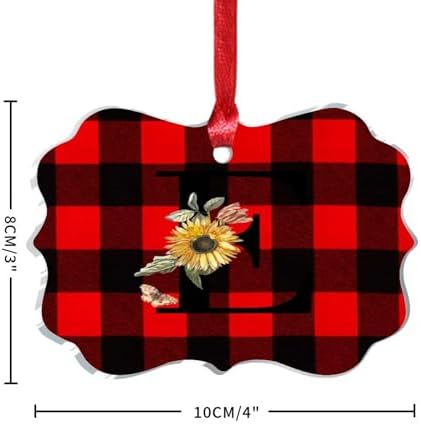 2023 Acrylic Christmas Ornament Black Monogram E