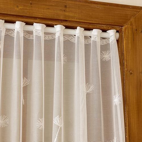 Kotile Ivory Lace Swag Valance Curtain 118x63 Inch