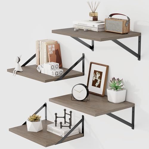 12 Inch Deep Floating Shelves Set of 4 Heavy Duty Wall Mount