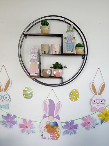 Admired By Nature 3 Tier Floating Wall Shelf Black