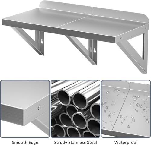DUDSOEHO Stainless Steel Floating Shelf 12x24 Inches