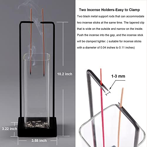 Hukalw Incense Holder for Sticks with Glass Ash Catcher