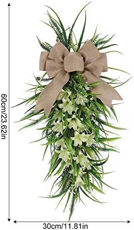 Lily Teardrop Wreath for Front Door 236 Inch